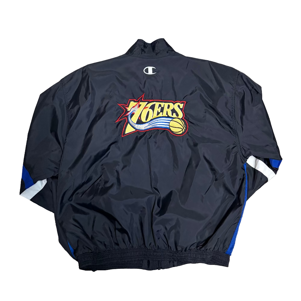 Sixers Y2K Champion Warm-Up Jacket Size L Back