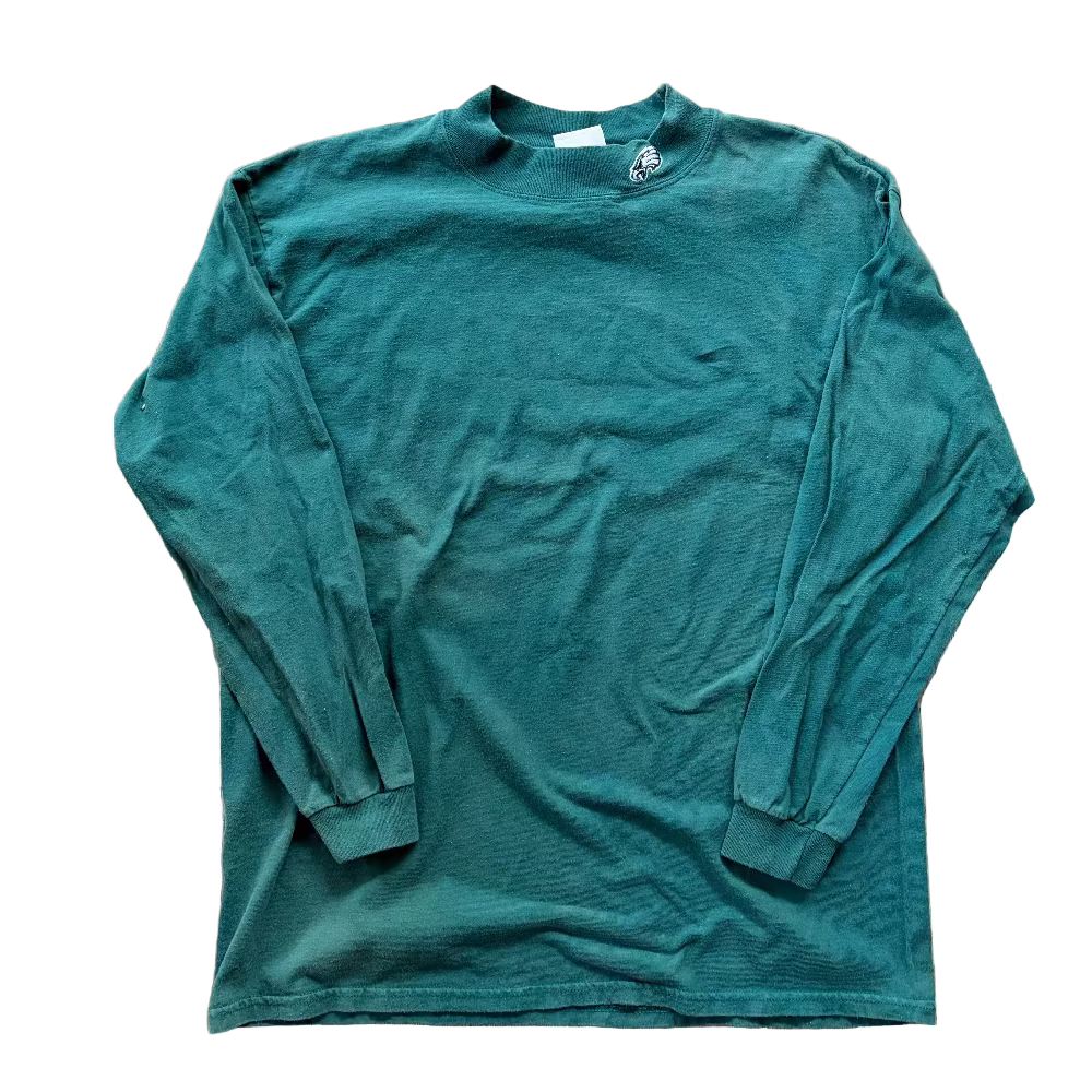 Eagles Y2K Midnight Green Mock Neck Long Sleeve Tee Size L