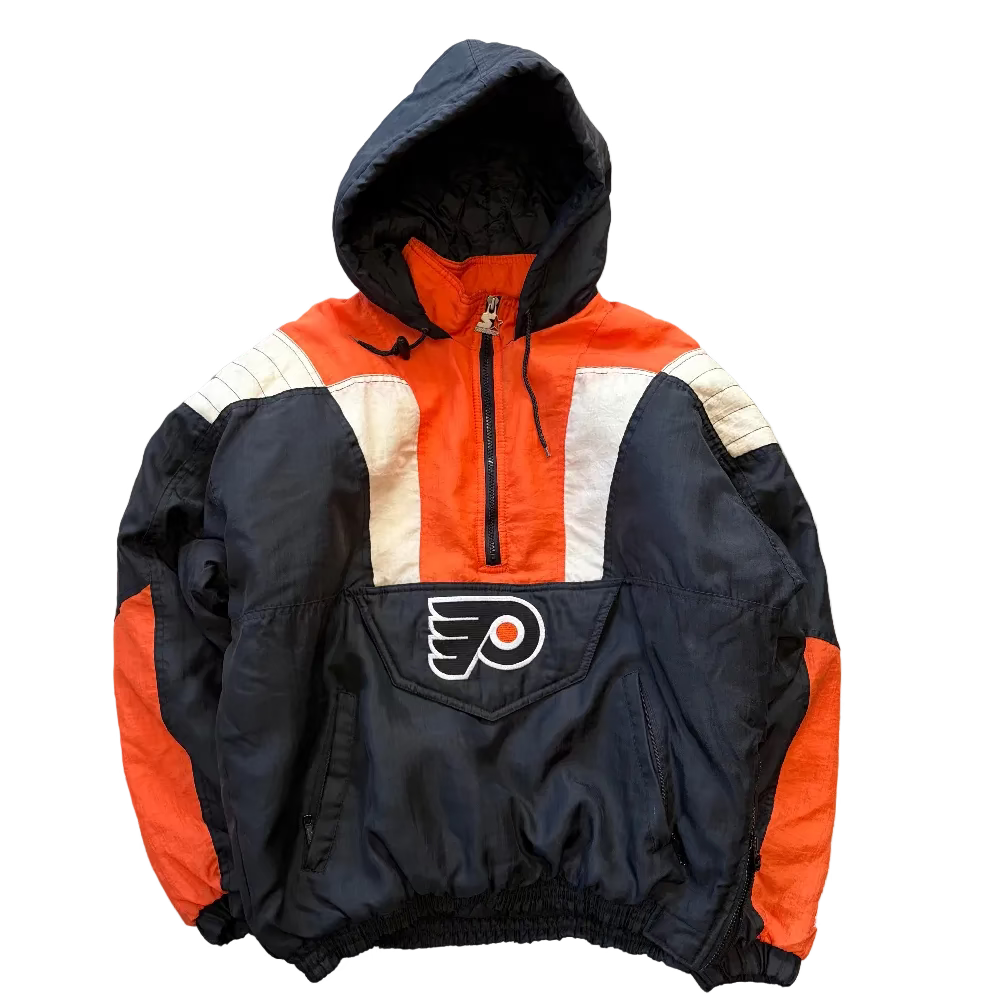 Flyers 90s Center Ice Starter Pouch Pullover Jacket Size M