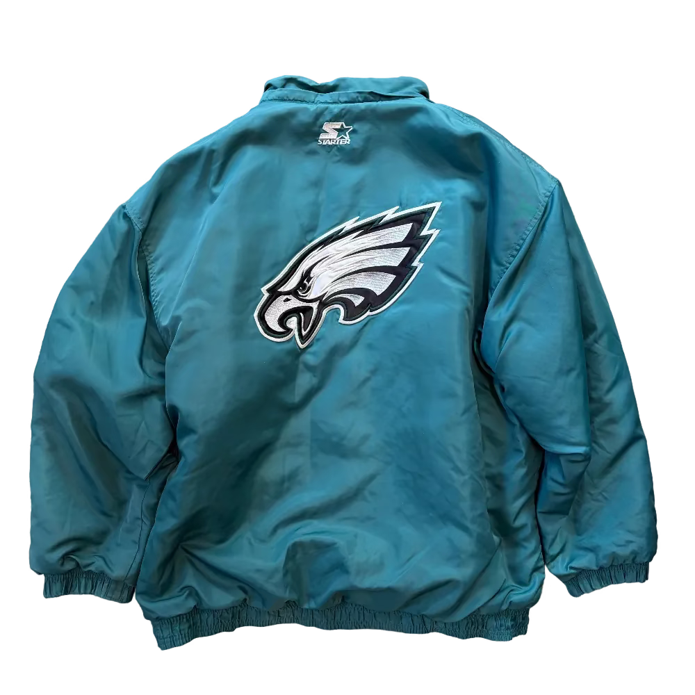 Eagles 1990s Starter Puffer Jacket Size 2X Back