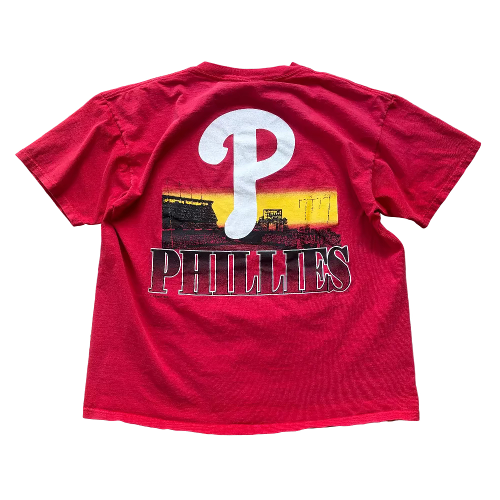 Phillies 1995 Trench Double-Sided Shirt Size L Back