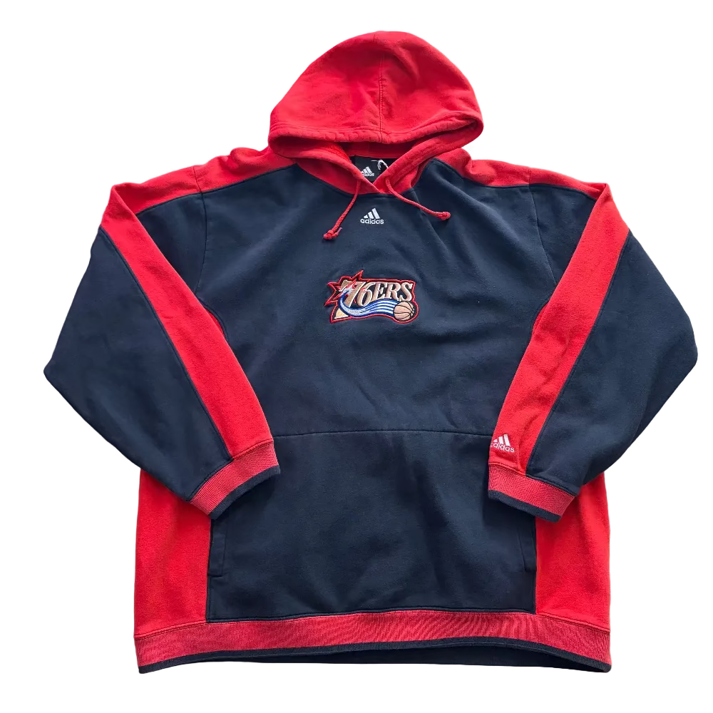 Sixers Y2K Adidas Retro Logo Hoodie Size 2X