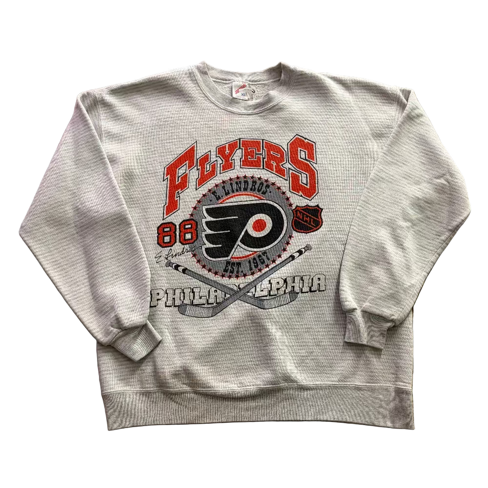 Flyers Eric Lindros Parking Lot Boot Crewneck Sweatshirt Size XL