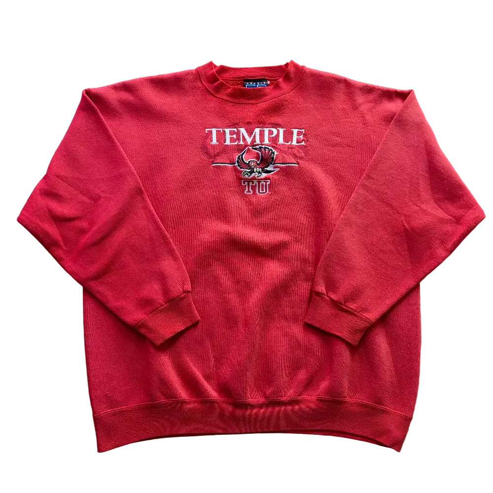Temple University Owls 90s Cherry Red Crewneck Size XL
